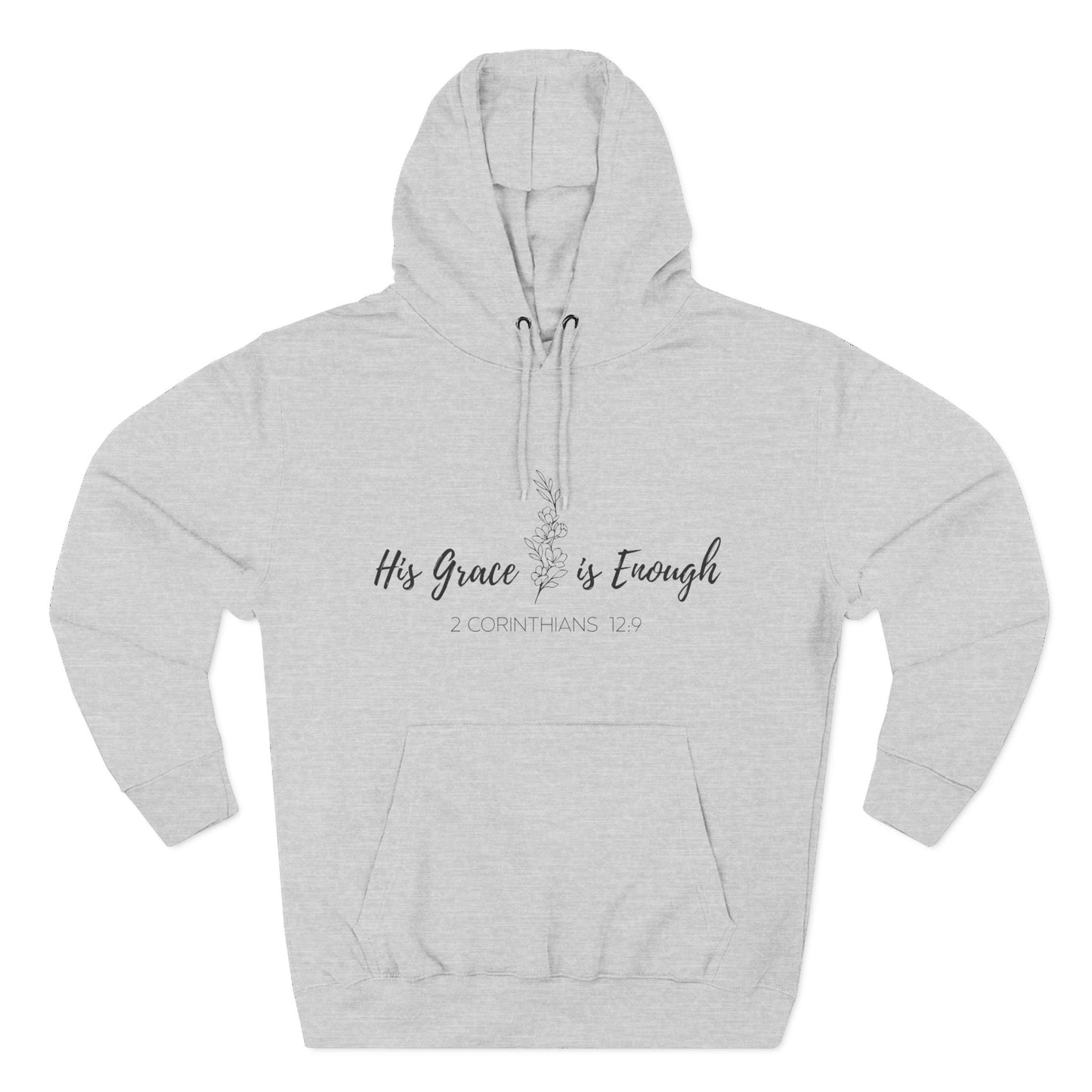 His Grace Is Enough – Christian Fleece Hoodie (2 Corinthians 12:9)