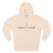 His Grace Is Enough – Christian Fleece Hoodie (2 Corinthians 12:9)