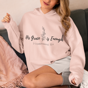His Grace Is Enough – Christian Fleece Hoodie (2 Corinthians 12:9)