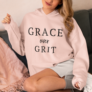Grace Over Grit - Christian Fleece Hoodie for Women