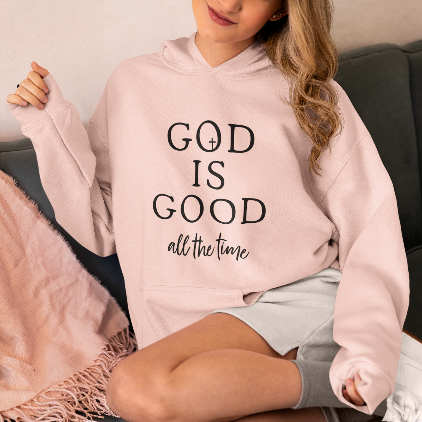 God Is Good All the Time - Christian Fleece Hoodie for Women