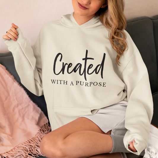 Created With a Purpose – Christian Fleece Hoodie for Women