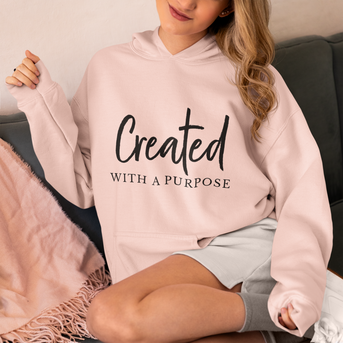 Created With a Purpose – Christian Fleece Hoodie for Women