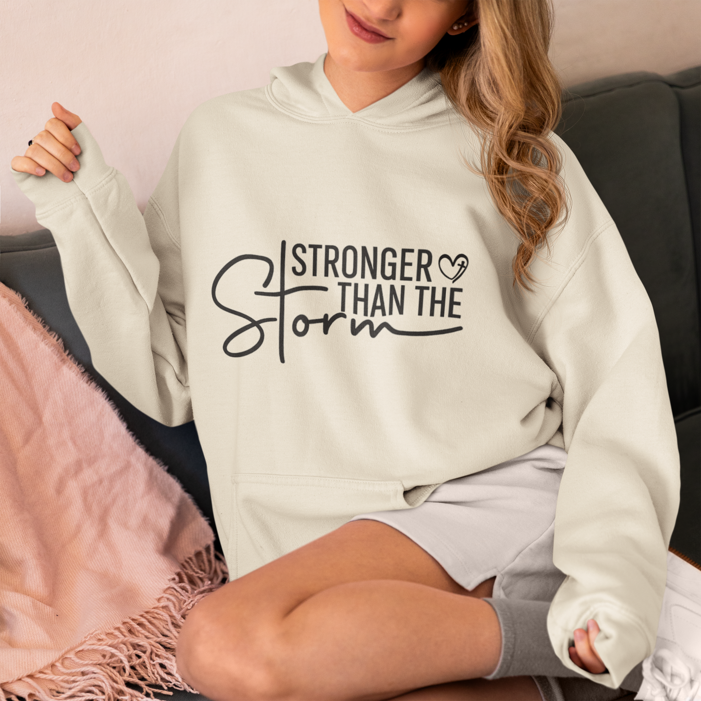 Stronger Than the Storm – Christian Women’s Inspirational Fleece Hoodie