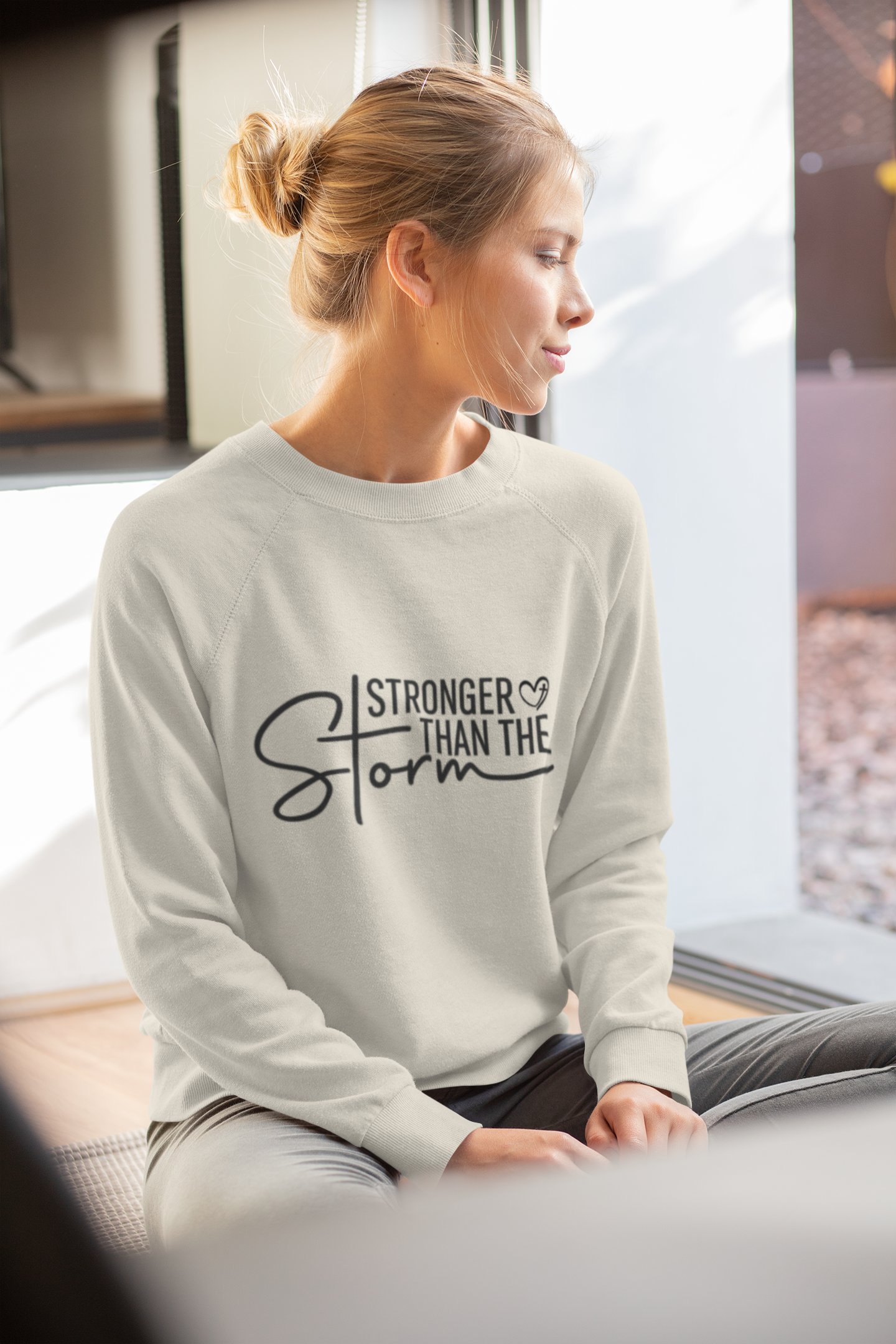 Stronger Than The Storm - Faith Crewneck Sweatshirt