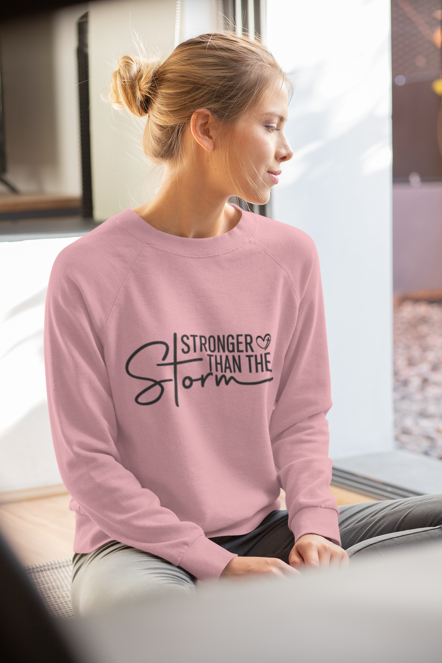 Stronger Than The Storm - Faith Crewneck Sweatshirt